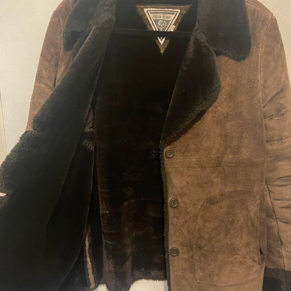 Genuine Leather Shearling Fur Coat - Picture 3 of 6